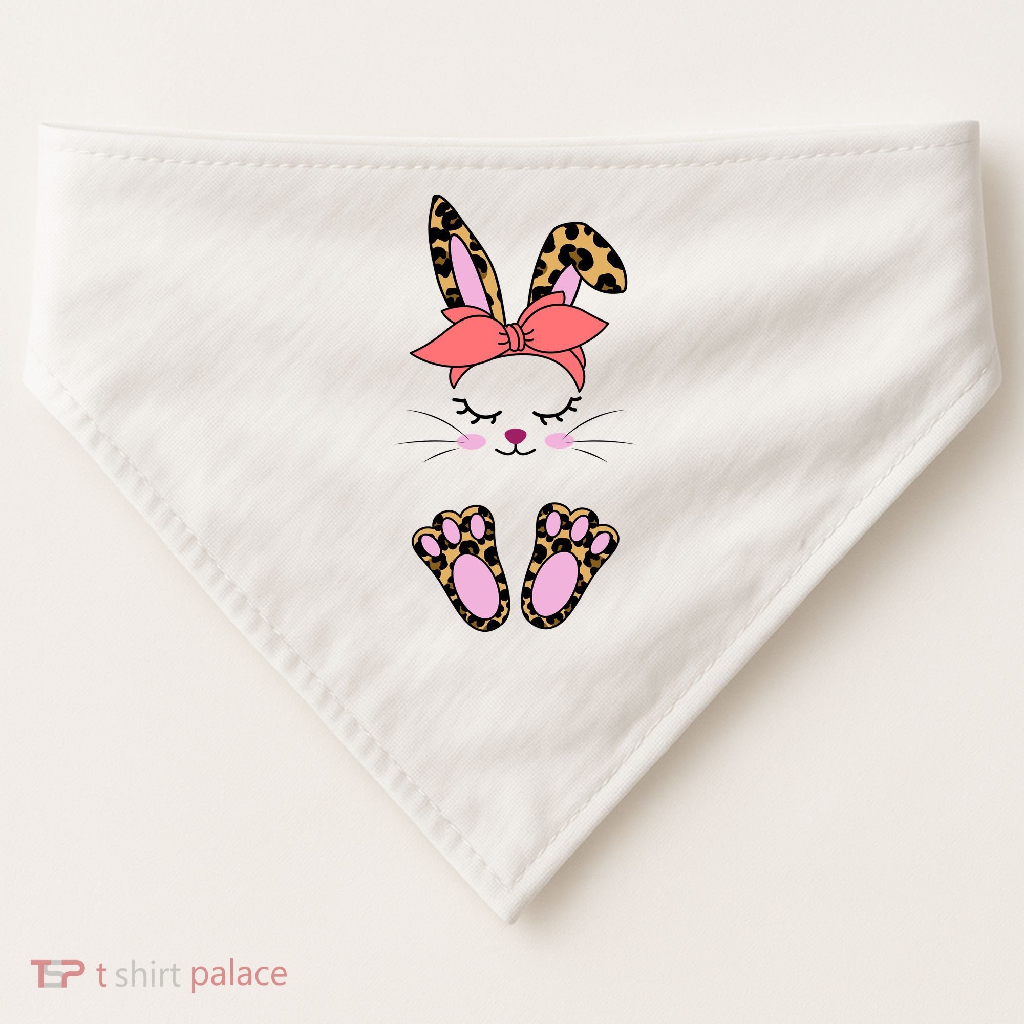 Cute Cheetah Bunny USA-Made Doggie Bandana