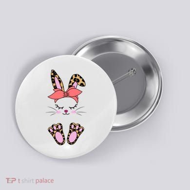Cute Cheetah Bunny Button