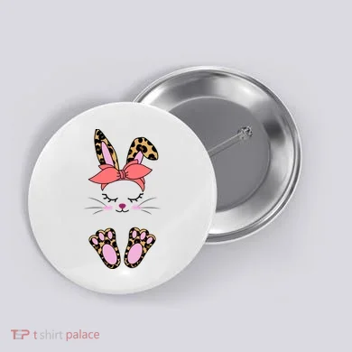 Cute Cheetah Bunny Button