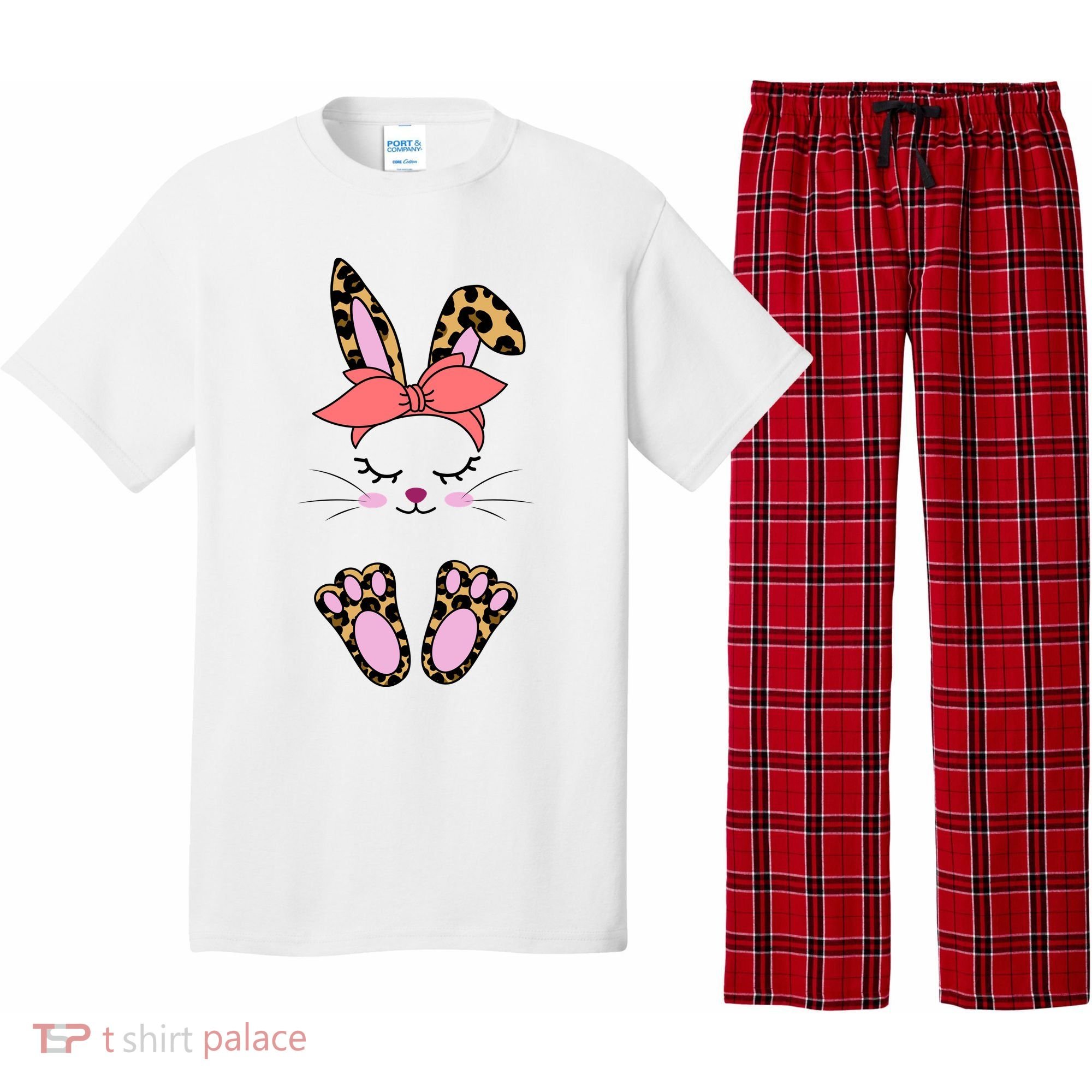 Cute Cheetah Bunny Pajama Set