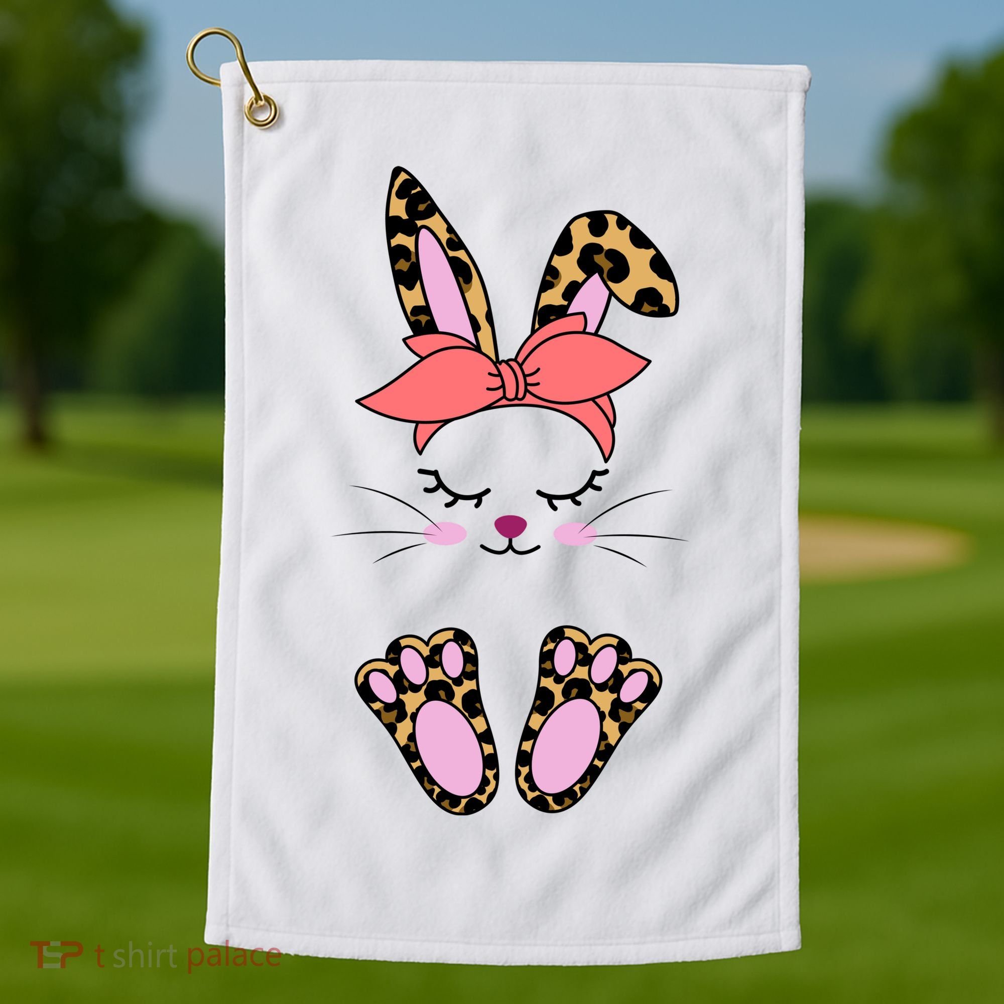 Cute Cheetah Bunny Golf Towel