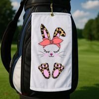 Cute Cheetah Bunny Golf Towel thumb 2