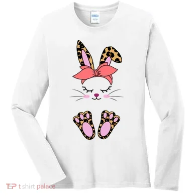 Cute Cheetah Bunny Women's Long Sleeve Shirt