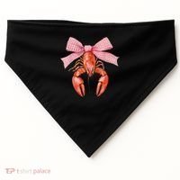 Crawfish Coquette Bow Crawfish Boil Lobster Cajun  USA-Made Doggie Bandana thumb 0