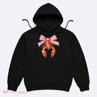 Crawfish Coquette Bow Crawfish Boil Lobster Cajun  Hoodie thumb 0