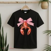 Crawfish Coquette Bow Crawfish Boil Lobster Cajun  T-Shirt thumb 2