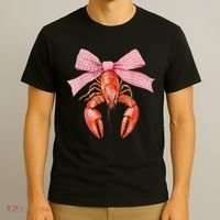 Crawfish Coquette Bow Crawfish Boil Lobster Cajun  T-Shirt thumb 3