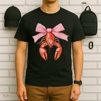 Crawfish Coquette Bow Crawfish Boil Lobster Cajun  T-Shirt thumb 6