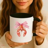 Crawfish Coquette Bow Crawfish Boil Lobster Cajun  Coffee Mug thumb 3