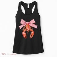 Crawfish Coquette Bow Crawfish Boil Lobster Cajun  Women's Tank Top thumb 0