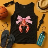 Crawfish Coquette Bow Crawfish Boil Lobster Cajun  Tank Top thumb 4