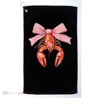 Crawfish Coquette Bow Crawfish Boil Lobster Cajun  Golf Towel thumb 0