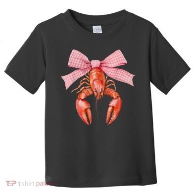 Crawfish Coquette Bow Crawfish Boil Lobster Cajun  Toddler T-Shirt