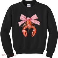 Crawfish Coquette Bow Crawfish Boil Lobster Cajun  Kids Sweatshirt thumb 0