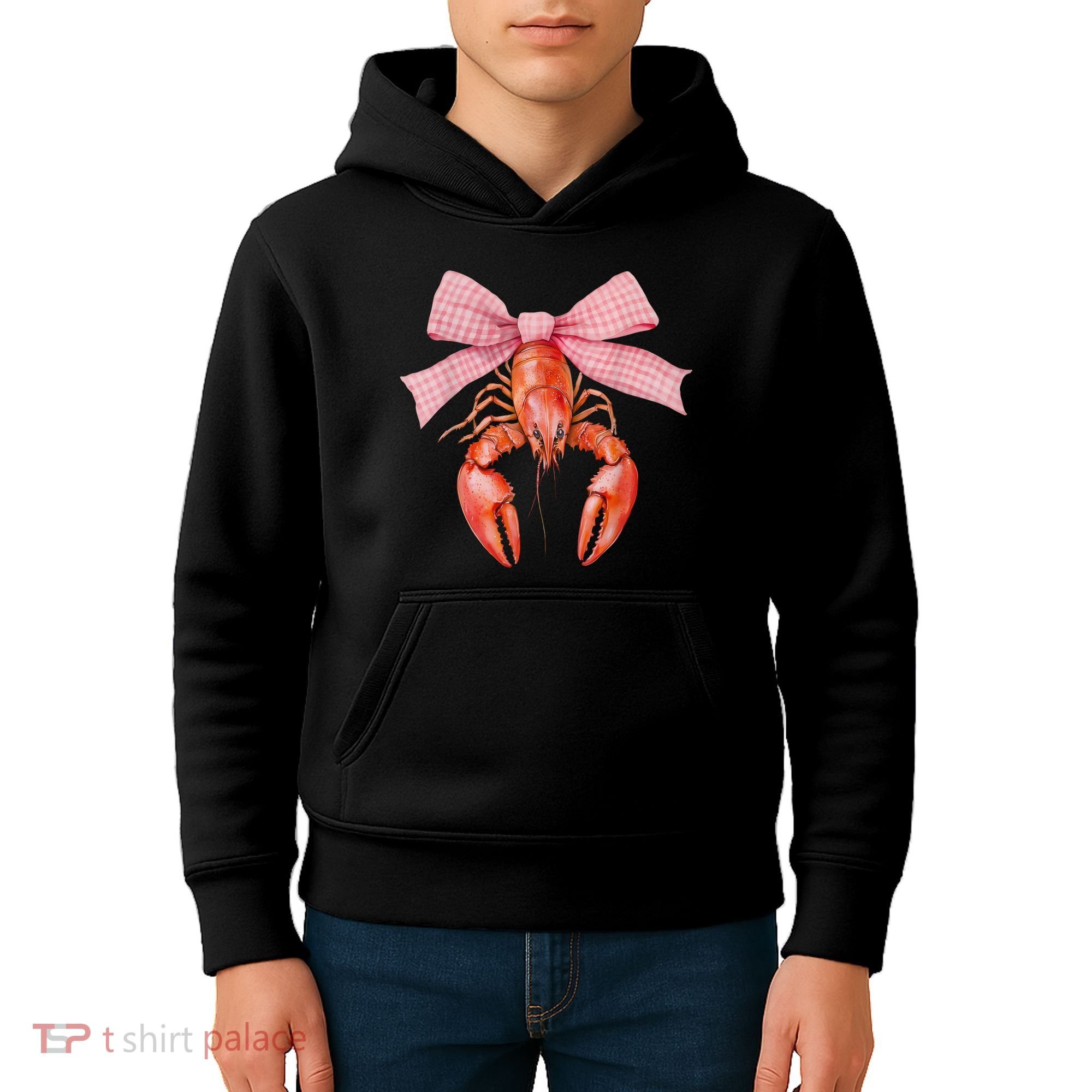 Crawfish Coquette Bow Crawfish Boil Lobster Cajun  Kids Hoodie