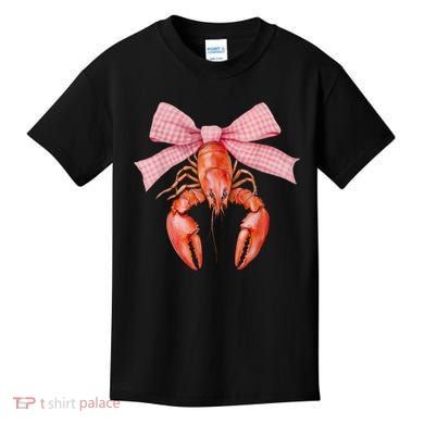 Crawfish Coquette Bow Crawfish Boil Lobster Cajun  Kids T-Shirt