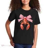 Crawfish Coquette Bow Crawfish Boil Lobster Cajun  Kids T-Shirt thumb 2