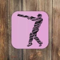 Cricketer Cricketing Bat And Ball Sport Retro Cricket Player Coaster thumb 0