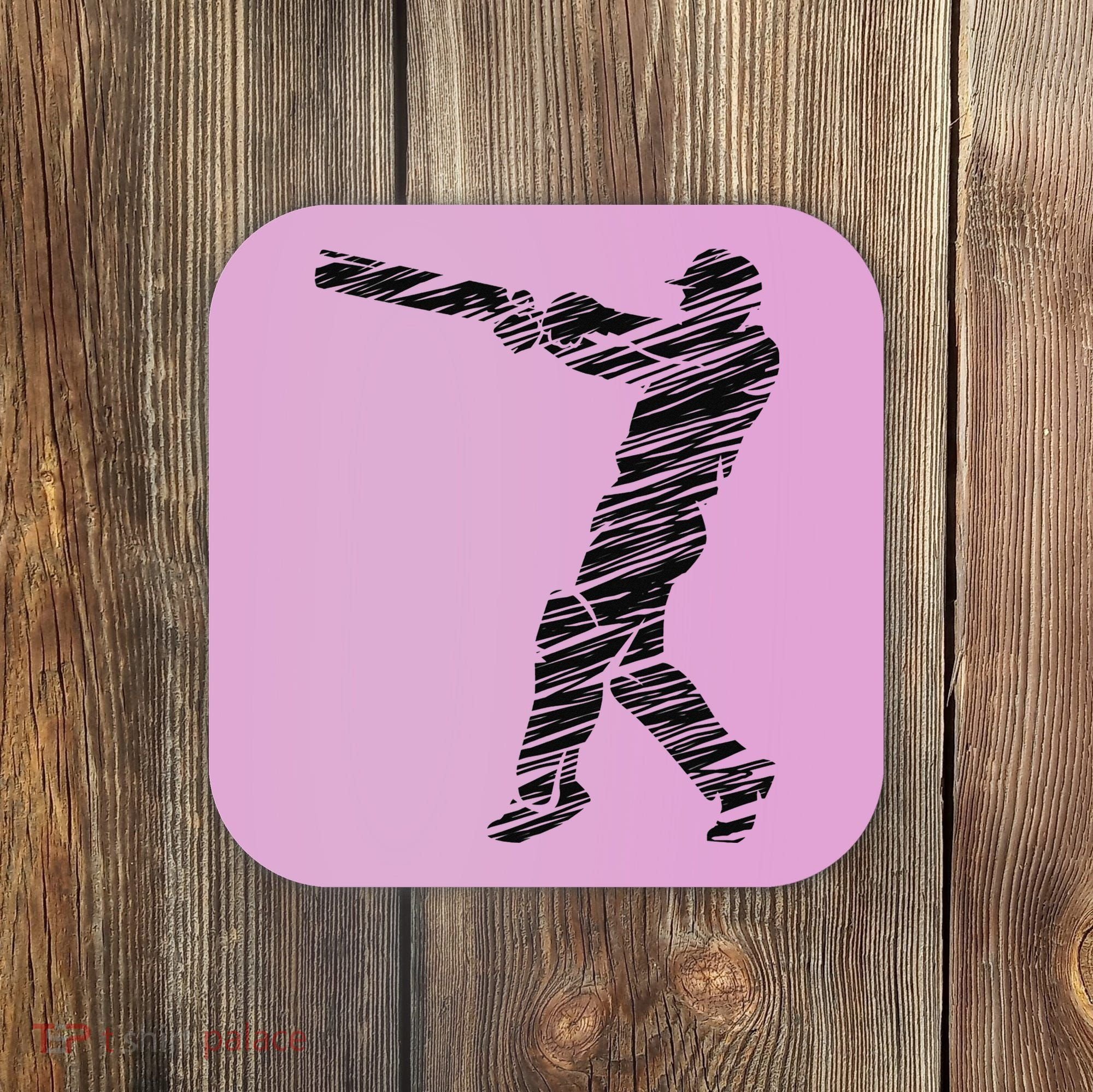 Cricketer Cricketing Bat And Ball Sport Retro Cricket Player Coaster