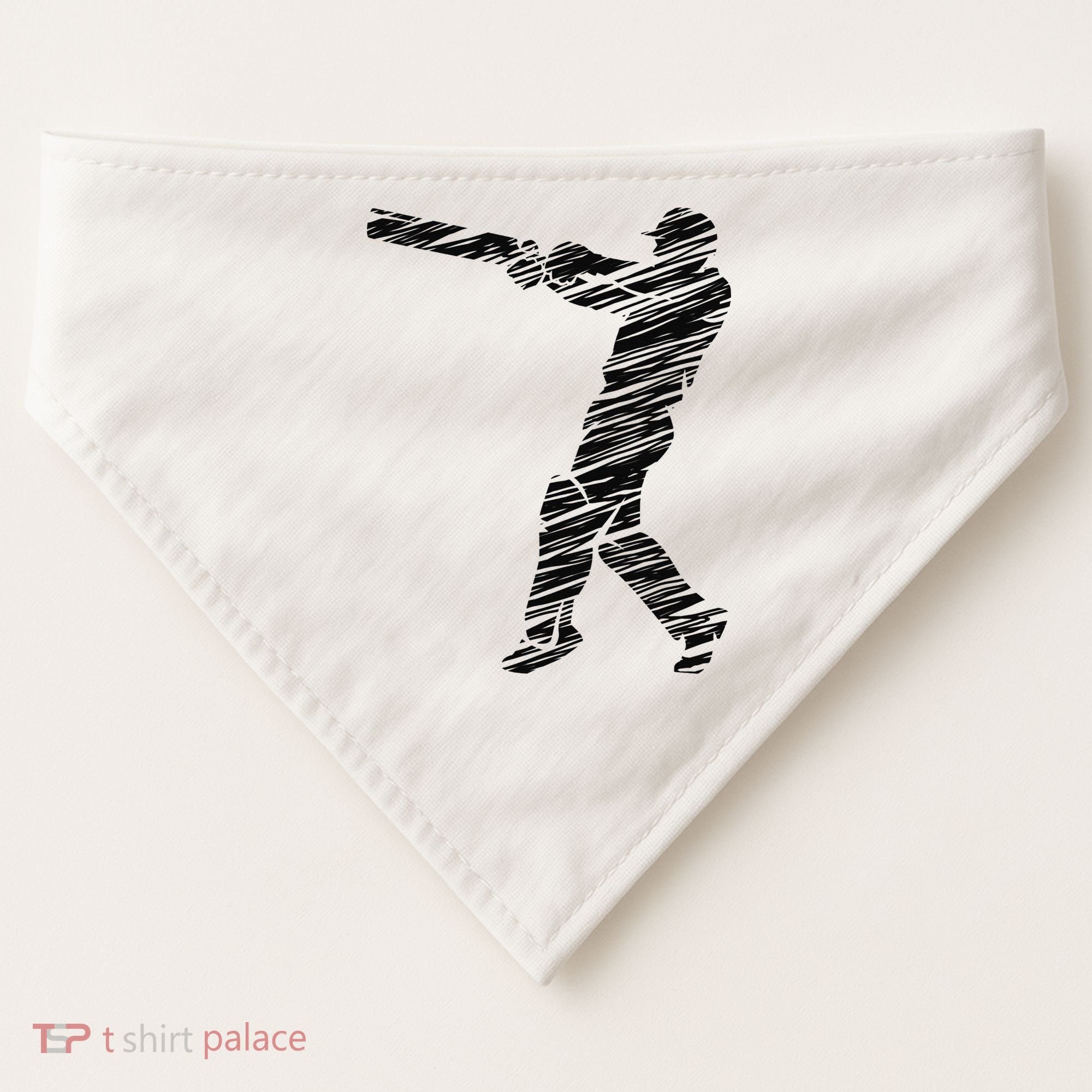 Cricketer Cricketing Bat And Ball Sport Retro Cricket Player USA-Made Doggie Bandana