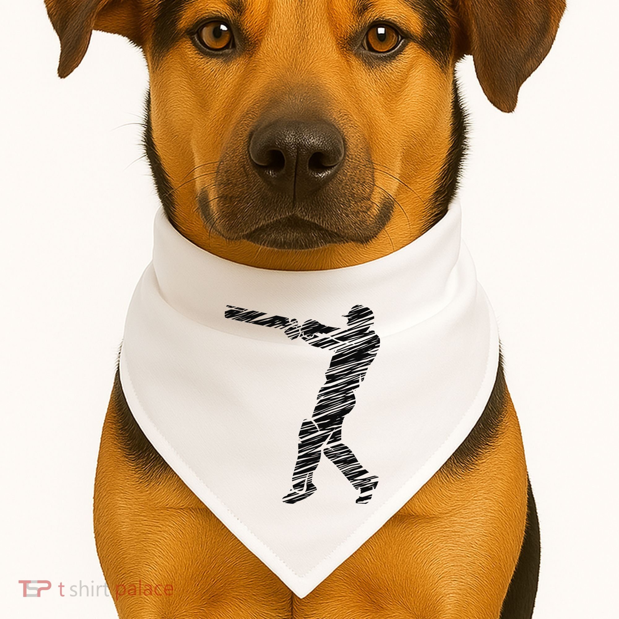 Cricketer Cricketing Bat And Ball Sport Retro Cricket Player USA-Made Doggie Bandana
