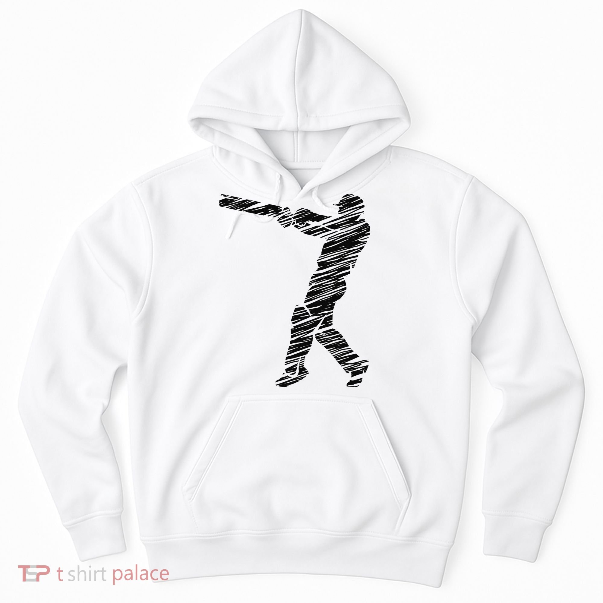 Cricketer Cricketing Bat And Ball Sport Retro Cricket Player Hoodie