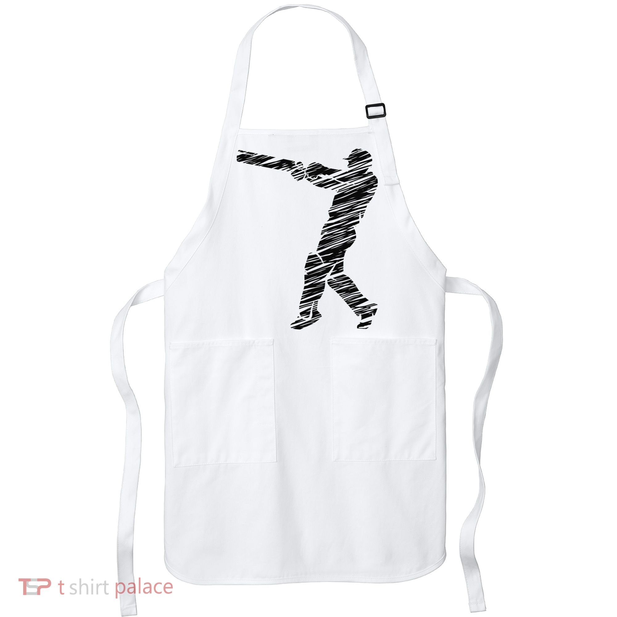 Cricketer Cricketing Bat And Ball Sport Retro Cricket Player Apron