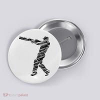 Cricketer Cricketing Bat And Ball Sport Retro Cricket Player Button thumb 0