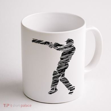 Cricketer Cricketing Bat And Ball Sport Retro Cricket Player Coffee Mug back