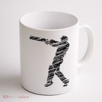 Cricketer Cricketing Bat And Ball Sport Retro Cricket Player Coffee Mug thumb 1