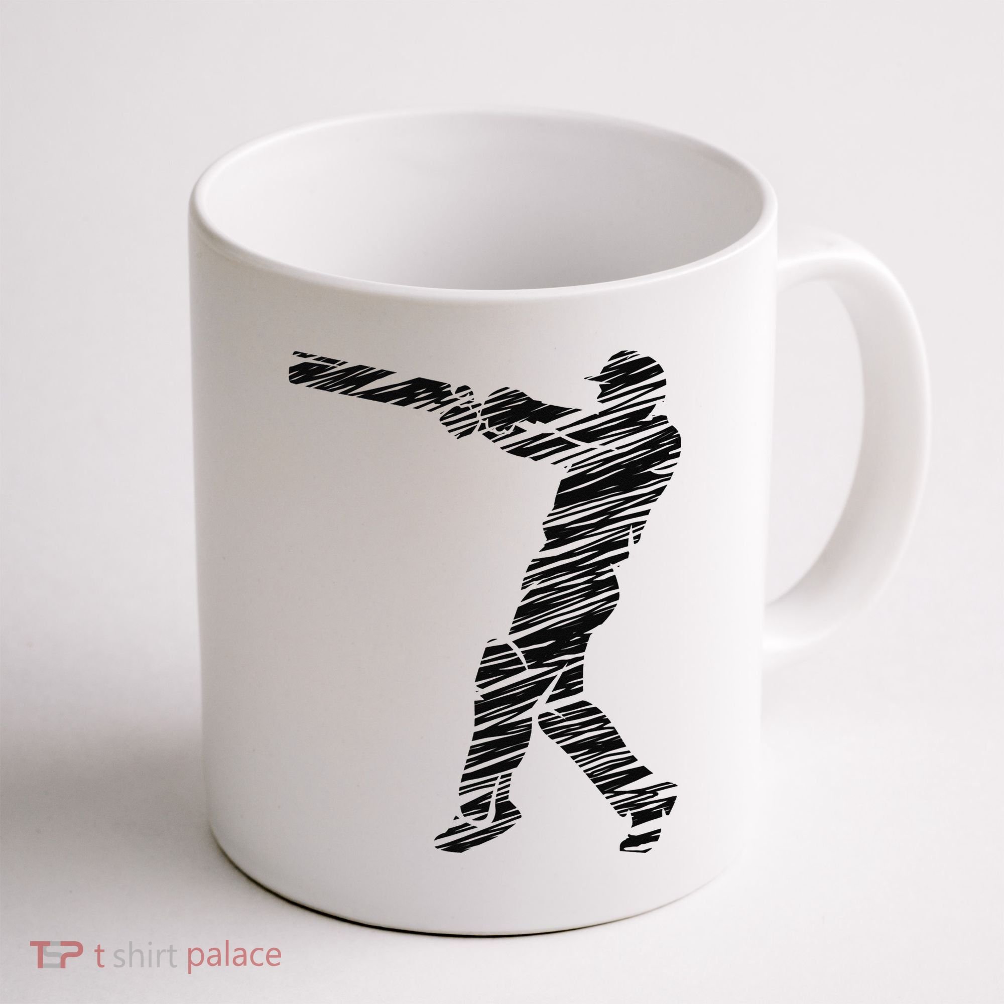 Cricketer Cricketing Bat And Ball Sport Retro Cricket Player Coffee Mug