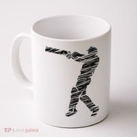 Cricketer Cricketing Bat And Ball Sport Retro Cricket Player Coffee Mug thumb 0