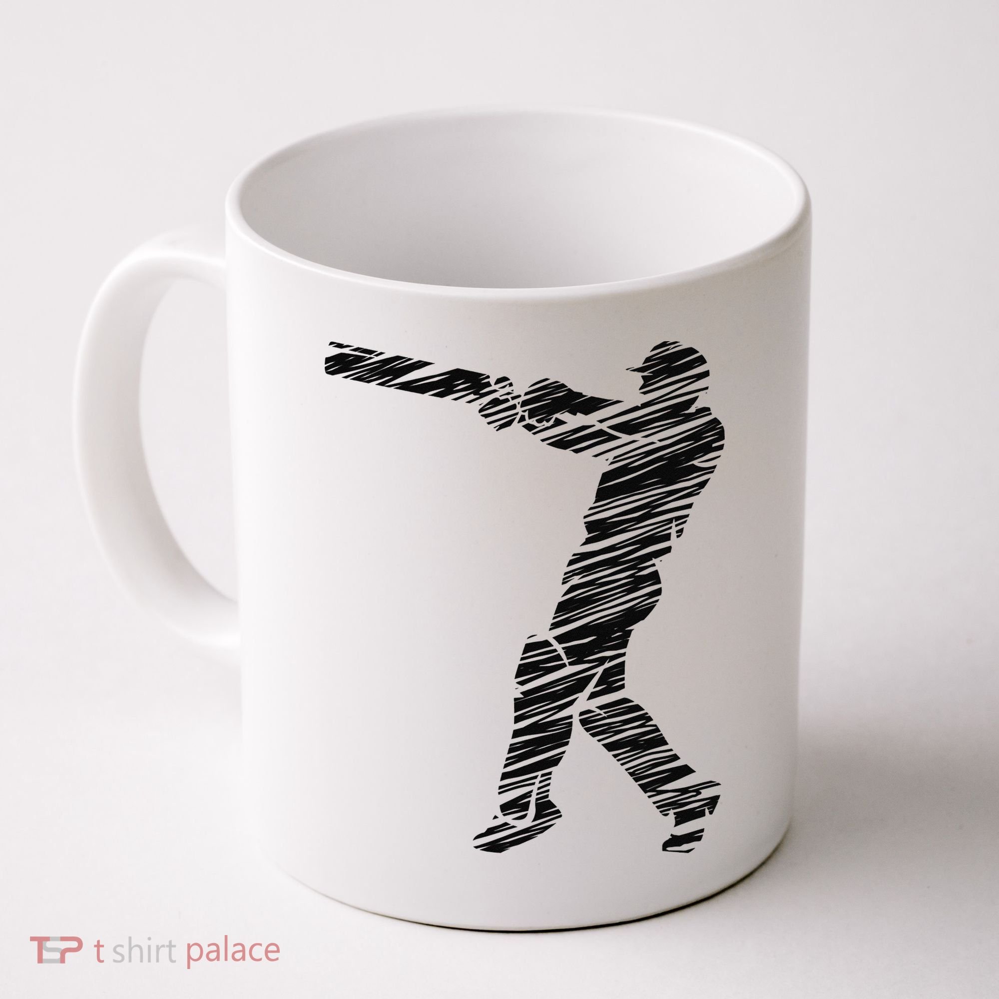 Cricketer Cricketing Bat And Ball Sport Retro Cricket Player Coffee Mug