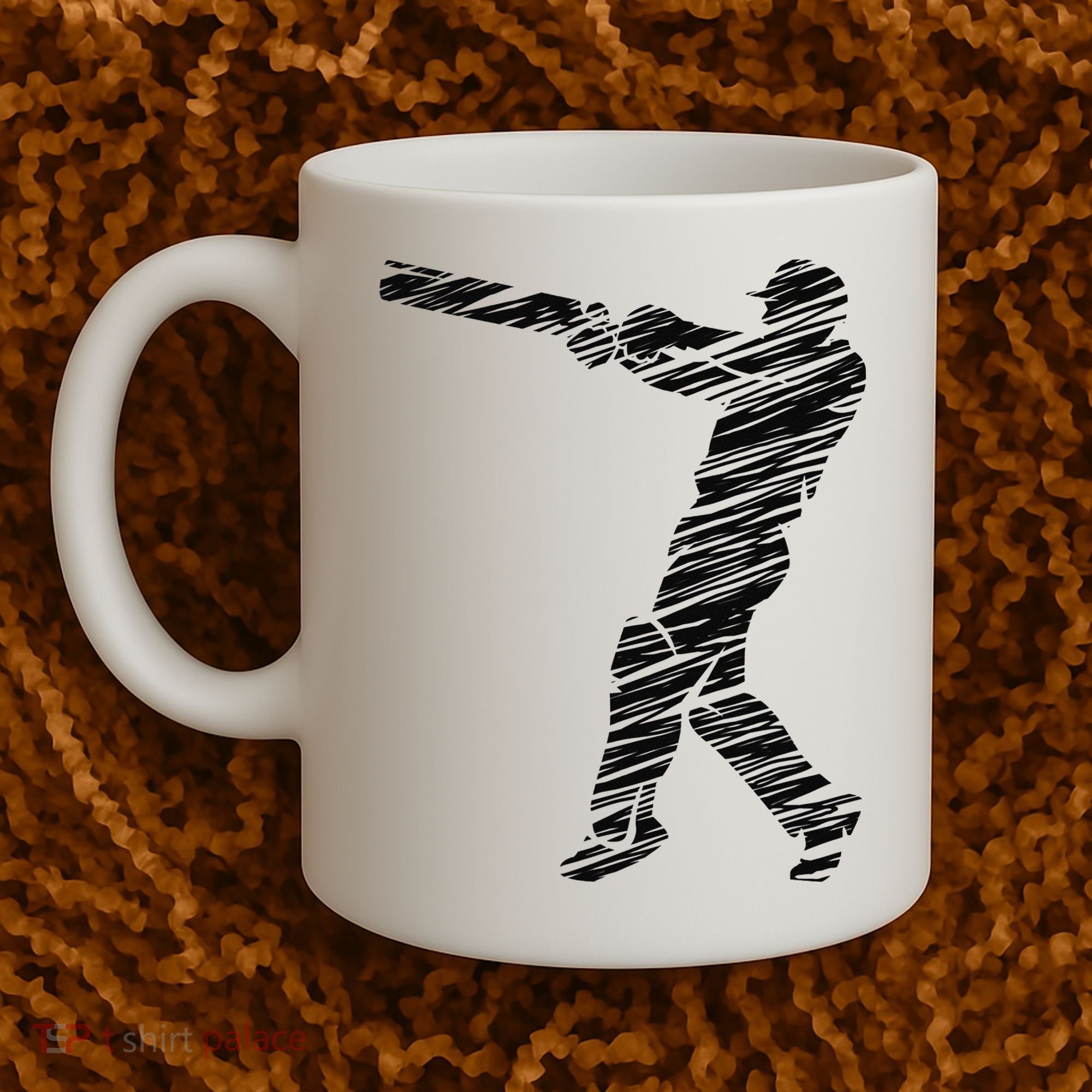 Cricketer Cricketing Bat And Ball Sport Retro Cricket Player Coffee Mug