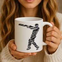 Cricketer Cricketing Bat And Ball Sport Retro Cricket Player Coffee Mug thumb 3
