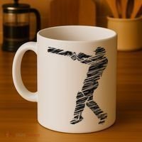 Cricketer Cricketing Bat And Ball Sport Retro Cricket Player Coffee Mug thumb 4