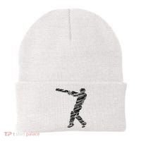 Cricketer Cricketing Bat And Ball Sport Retro Cricket Player Beanie thumb 0