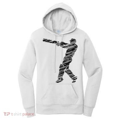 Cricketer Cricketing Bat And Ball Sport Retro Cricket Player Women's Hoodie