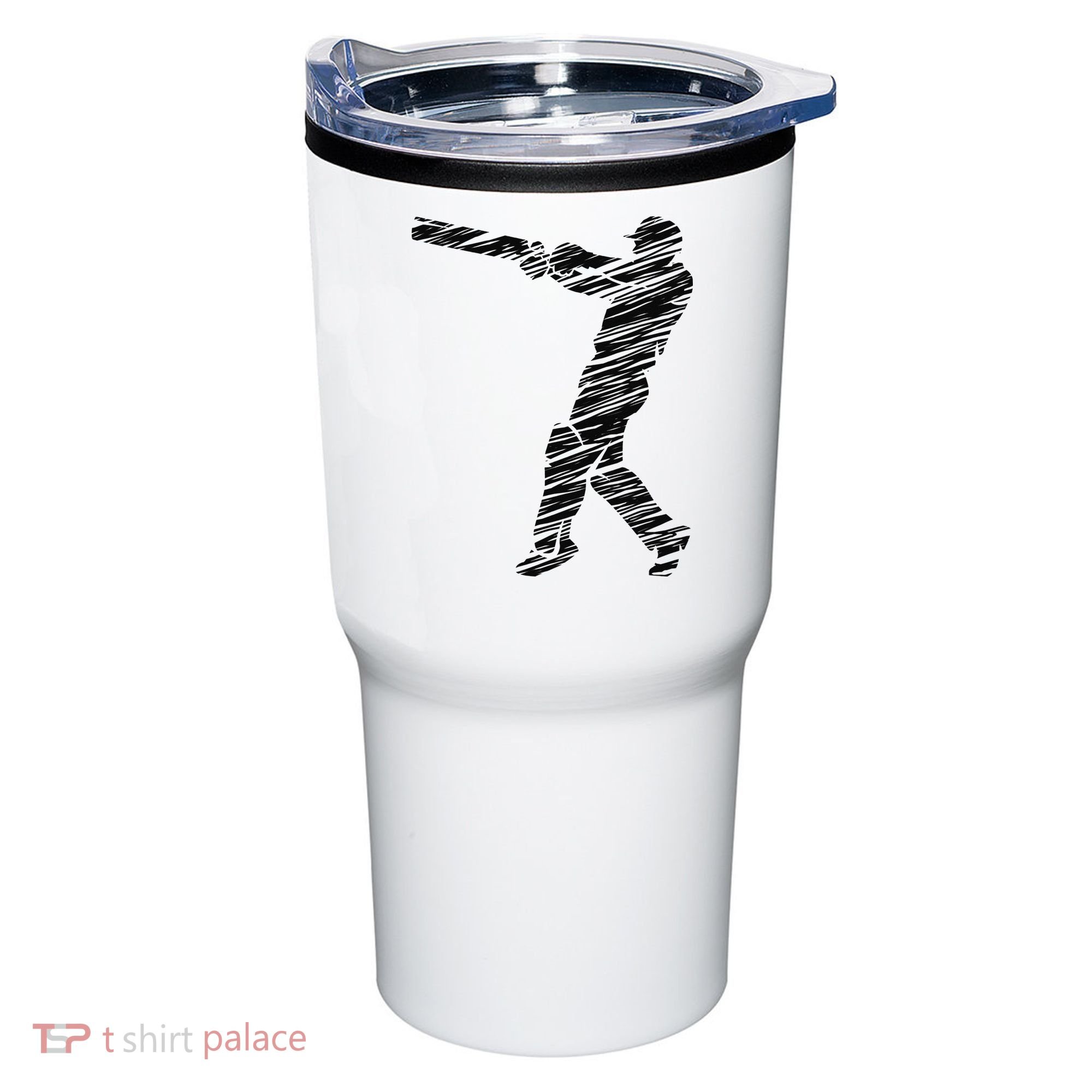 Cricketer Cricketing Bat And Ball Sport Retro Cricket Player Tumbler