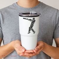 Cricketer Cricketing Bat And Ball Sport Retro Cricket Player Tumbler thumb 2