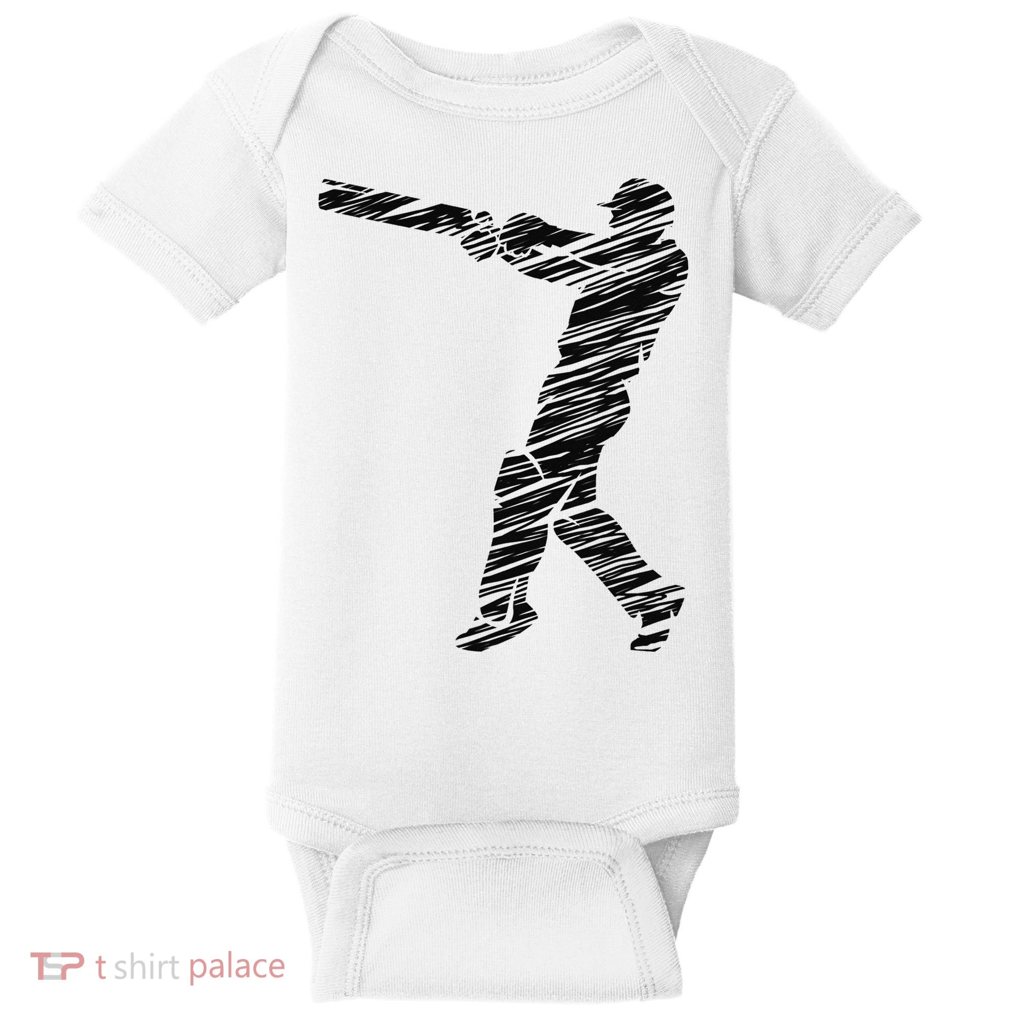 Cricketer Cricketing Bat And Ball Sport Retro Cricket Player Baby Bodysuit