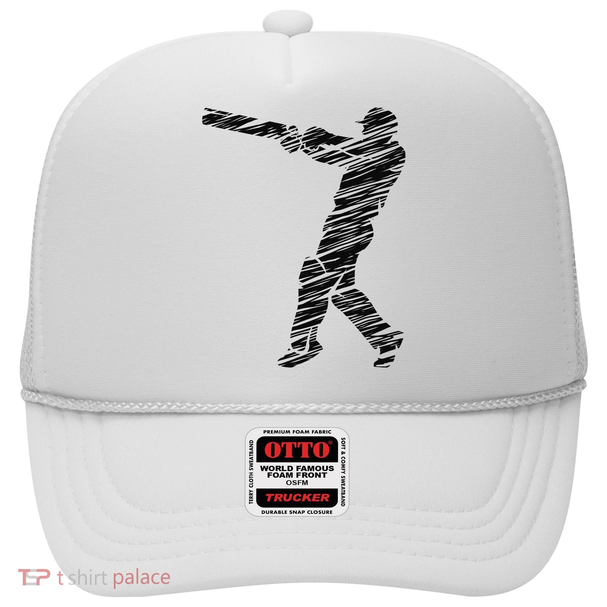 Cricketer Cricketing Bat And Ball Sport Retro Cricket Player Hat