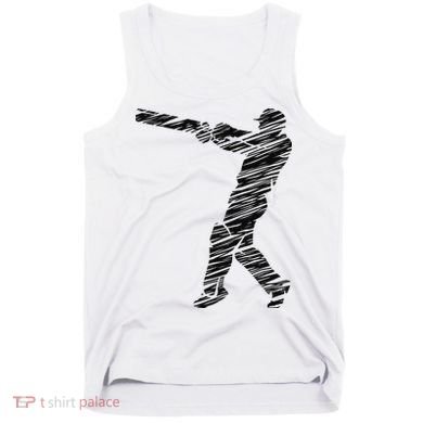 Cricketer Cricketing Bat And Ball Sport Retro Cricket Player Tank Top
