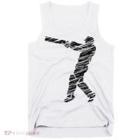 Cricketer Cricketing Bat And Ball Sport Retro Cricket Player Tank Top thumb 0
