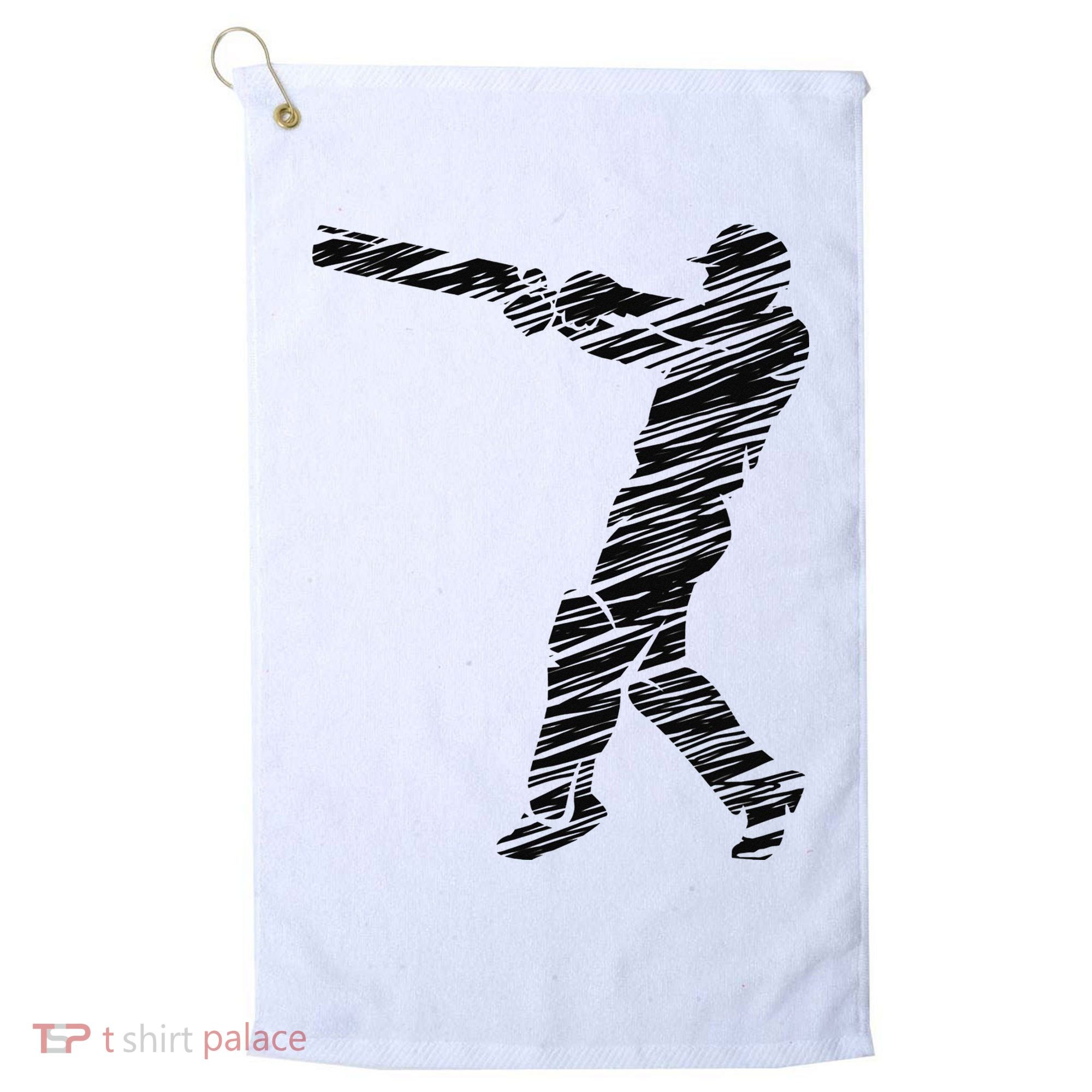 Cricketer Cricketing Bat And Ball Sport Retro Cricket Player Golf Towel