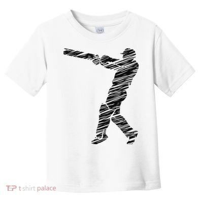Cricketer Cricketing Bat And Ball Sport Retro Cricket Player Toddler T-Shirt