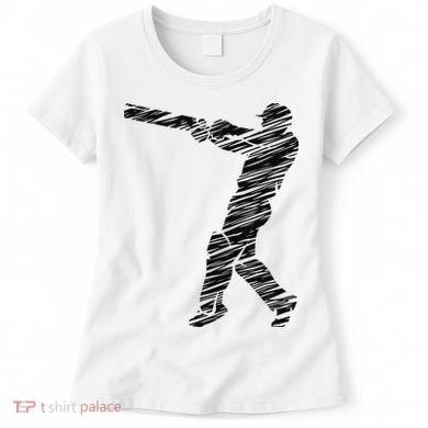 Cricketer Cricketing Bat And Ball Sport Retro Cricket Player Women's T-Shirt
