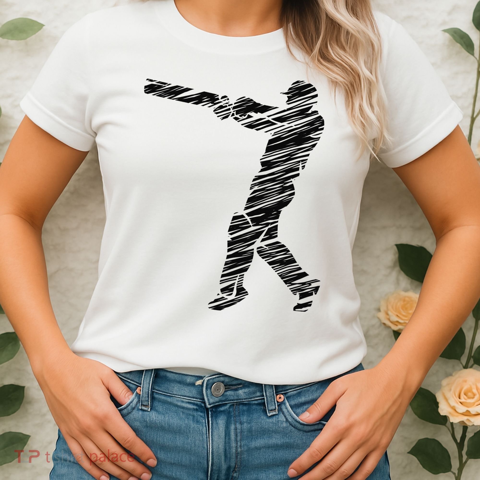 Cricketer Cricketing Bat And Ball Sport Retro Cricket Player Women's T-Shirt