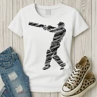 Cricketer Cricketing Bat And Ball Sport Retro Cricket Player Women's T-Shirt thumb 3