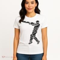 Cricketer Cricketing Bat And Ball Sport Retro Cricket Player Women's T-Shirt thumb 4